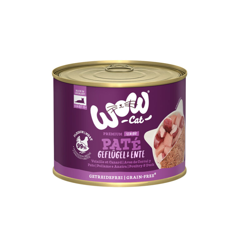 Günstig WOW CAT Senior Geflügel & Ente 6x200g i mPreisvergleich in unserem Onlineshop auf Hundeliebe-shop.de kaufen.
