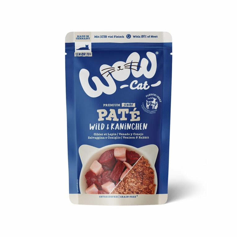 Günstig WOW CAT Senior Wild & Kaninchen 12x125g i mPreisvergleich in unserem Onlineshop auf Hundeliebe-shop.de kaufen.