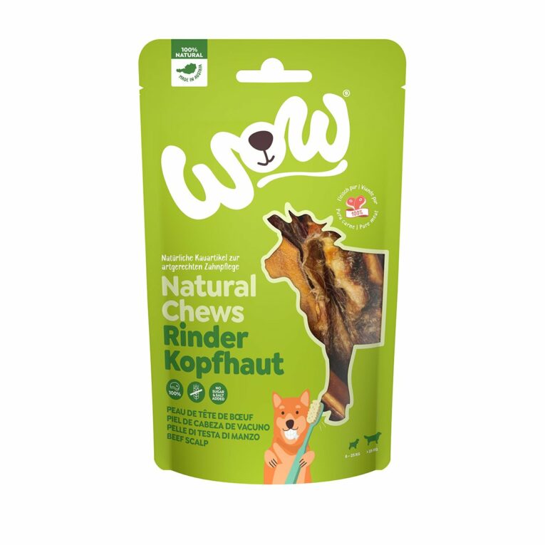 Günstig WOW Rinderkopfhaut 350g i mPreisvergleich in unserem Onlineshop auf Hundeliebe-shop.de kaufen.