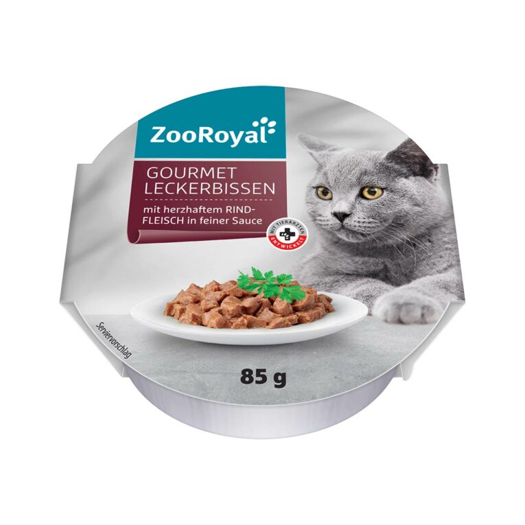 Günstig ZooRoyal Gourmet Leckerbissen mit herzhaftem Rindfleisch in feiner Sauce 12x85g i mPreisvergleich in unserem Onlineshop auf Hundeliebe-shop.de kaufen.