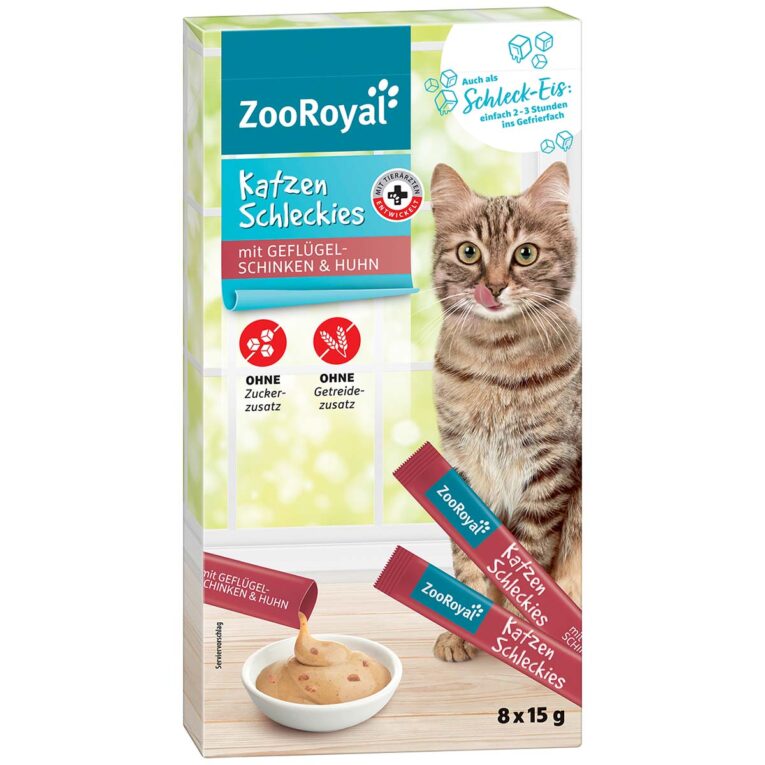 Günstig ZooRoyal Katzenschleckies mit Huhn und Schinken 8x15g i mPreisvergleich in unserem Onlineshop auf Hundeliebe-shop.de kaufen.
