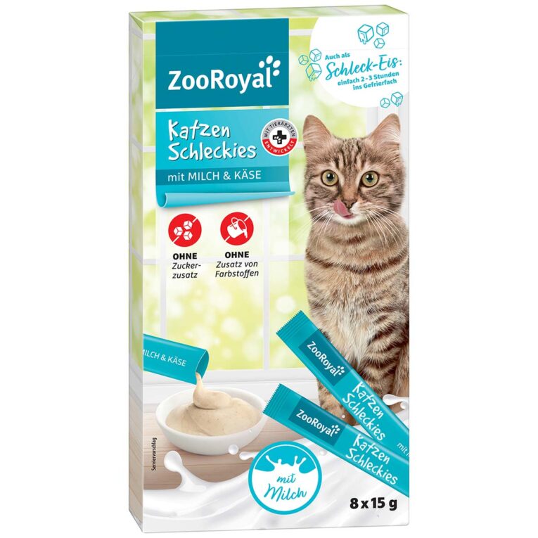 Günstig ZooRoyal Katzenschleckies mit Milch & Käse 8x15g i mPreisvergleich in unserem Onlineshop auf Hundeliebe-shop.de kaufen.