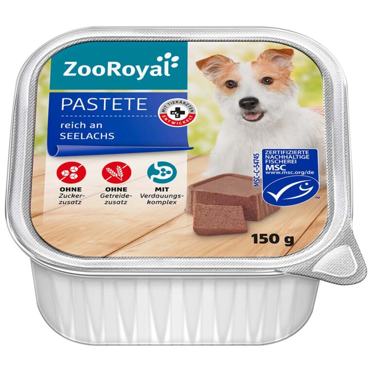Günstig ZooRoyal Pastete reich an Seelachs 11x150g i mPreisvergleich in unserem Onlineshop auf Hundeliebe-shop.de kaufen.