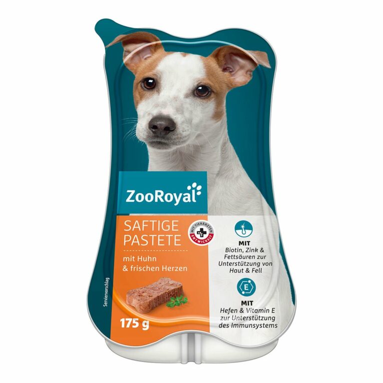 Günstig ZooRoyal Saftige Pastete mit Huhn & Herz 15x175g i mPreisvergleich in unserem Onlineshop auf Hundeliebe-shop.de kaufen.