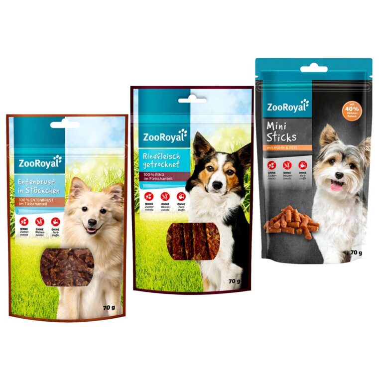 Günstig ZooRoyal Snack Mixpaket 3x70g i mPreisvergleich in unserem Onlineshop auf Hundeliebe-shop.de kaufen.