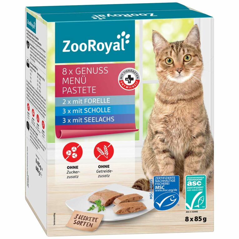 Günstig ZooRoyal Multipack Genuss Pastete Fisch 8x85g i mPreisvergleich in unserem Onlineshop auf Hundeliebe-shop.de kaufen.