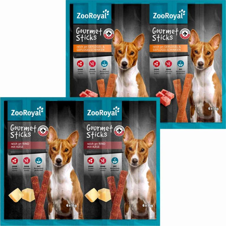 Günstig ZooRoyal Gourmet Sticks Mega Mixpaket 25x6x11g i mPreisvergleich in unserem Onlineshop auf Hundeliebe-shop.de kaufen.