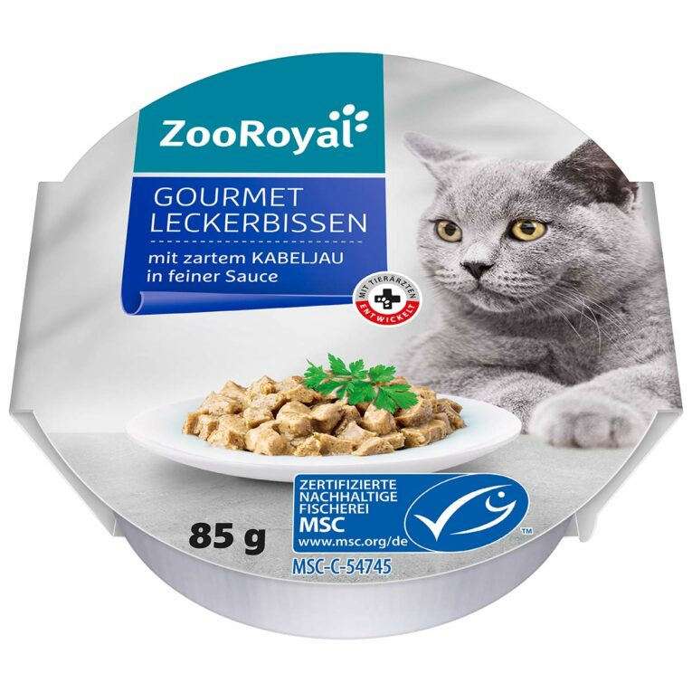 Günstig ZooRoyal Gourmet Leckerbissen Kabeljau in Sauce 12x85g i mPreisvergleich in unserem Onlineshop auf Hundeliebe-shop.de kaufen.