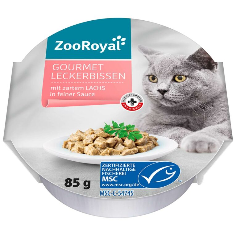 Günstig ZooRoyal Gourmet Leckerbissen Lachs in Sauce 12x85g i mPreisvergleich in unserem Onlineshop auf Hundeliebe-shop.de kaufen.