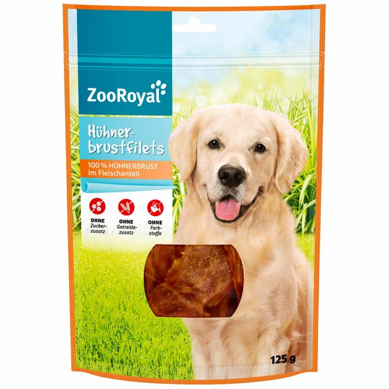 Günstig ZooRoyal Hühnerbrustfilets 3x125g i mPreisvergleich in unserem Onlineshop auf Hundeliebe-shop.de kaufen.
