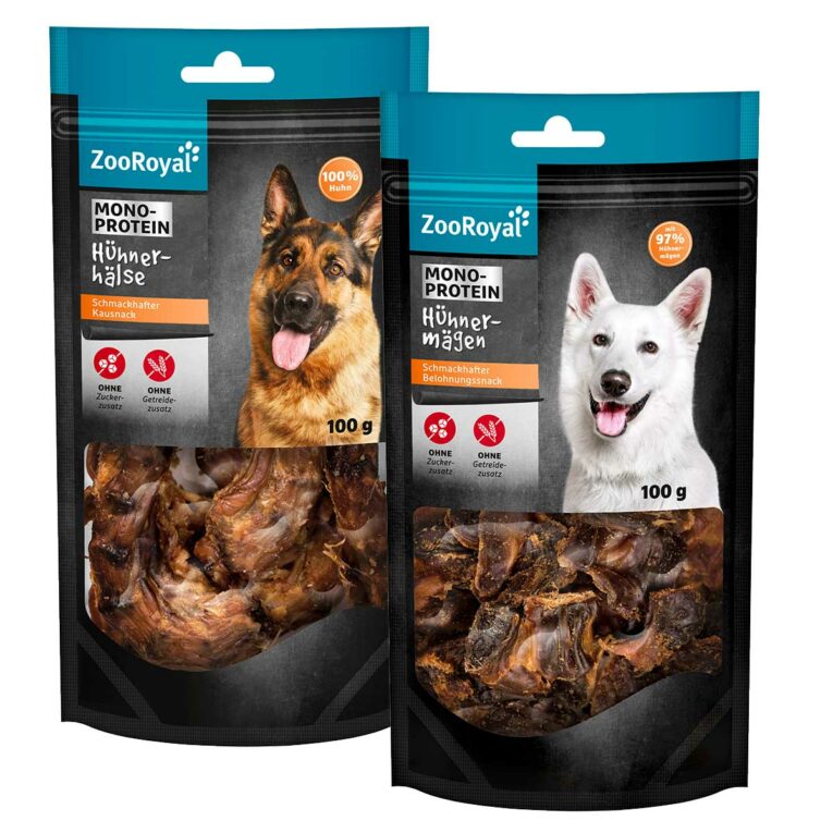 Günstig ZooRoyal Hühnerhälse und Hühnermägen Mixpaket 10x100g i mPreisvergleich in unserem Onlineshop auf Hundeliebe-shop.de kaufen.