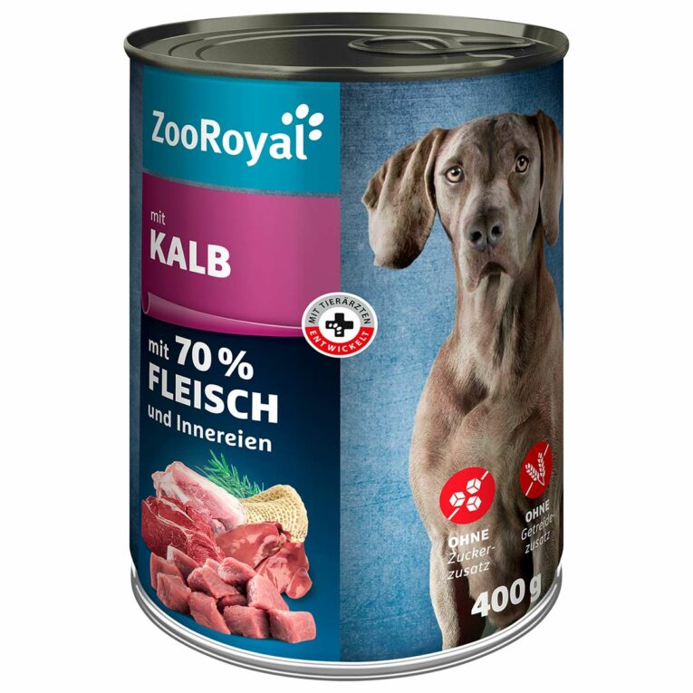 Günstig ZooRoyal Hunde-Nassfutter mit Kalb 6x400g i mPreisvergleich in unserem Onlineshop auf Hundeliebe-shop.de kaufen.