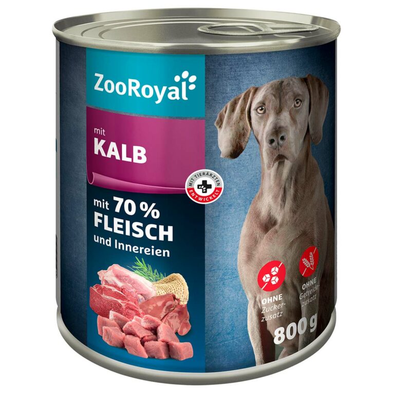 Günstig ZooRoyal Hunde-Nassfutter mit Kalb 6x800g i mPreisvergleich in unserem Onlineshop auf Hundeliebe-shop.de kaufen.