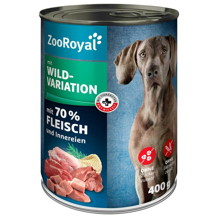 Günstig ZooRoyal Hunde-Nassfutter mit Wildvariation 6x400g i mPreisvergleich in unserem Onlineshop auf Hundeliebe-shop.de kaufen.