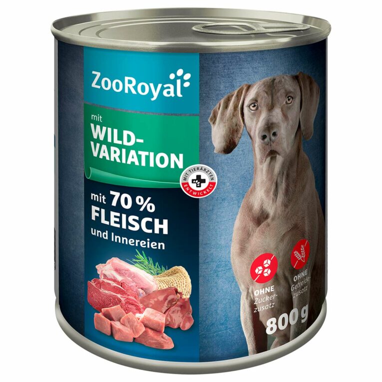 Günstig ZooRoyal Hunde-Nassfutter mit Wildvariation 6x800g i mPreisvergleich in unserem Onlineshop auf Hundeliebe-shop.de kaufen.