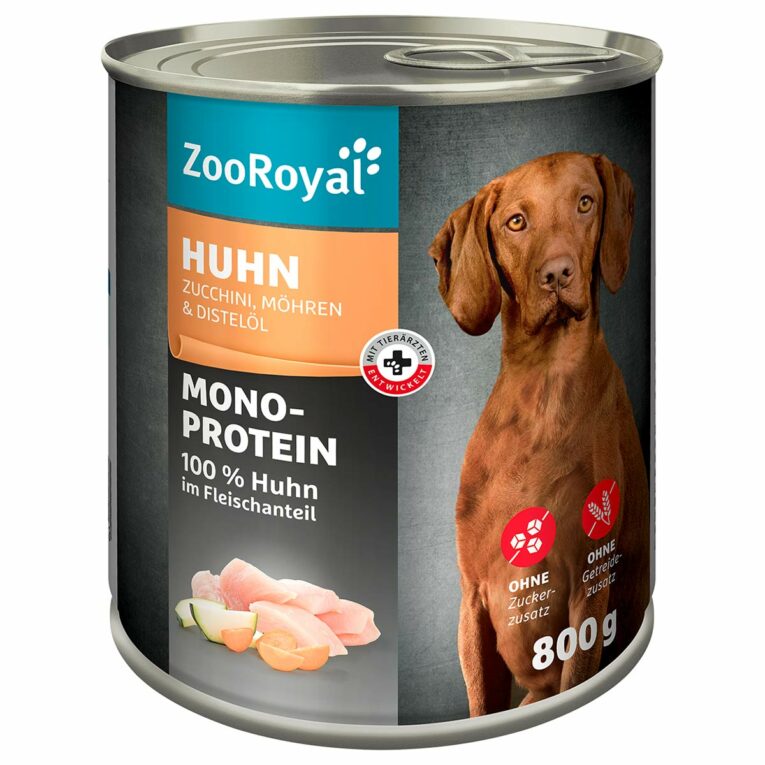 Günstig ZooRoyal Mono-Protein Huhn 6x800g i mPreisvergleich in unserem Onlineshop auf Hundeliebe-shop.de kaufen.
