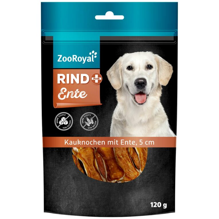 Günstig ZooRoyal Rind+ Kauknochen mit Ente 5cm 3x120g i mPreisvergleich in unserem Onlineshop auf Hundeliebe-shop.de kaufen.