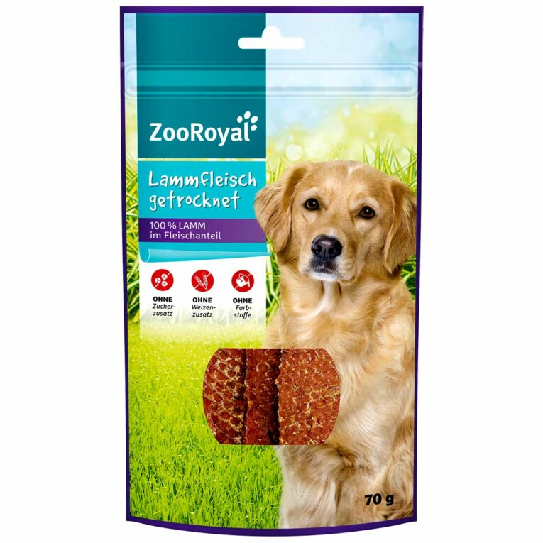 Günstig ZooRoyal Lammfleisch getrocknet 3x70g i mPreisvergleich in unserem Onlineshop auf Hundeliebe-shop.de kaufen.