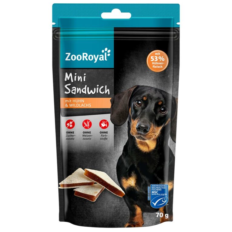 Günstig ZooRoyal Mini Sandwich mit Huhn & Wildlachs 3x70g i mPreisvergleich in unserem Onlineshop auf Hundeliebe-shop.de kaufen.