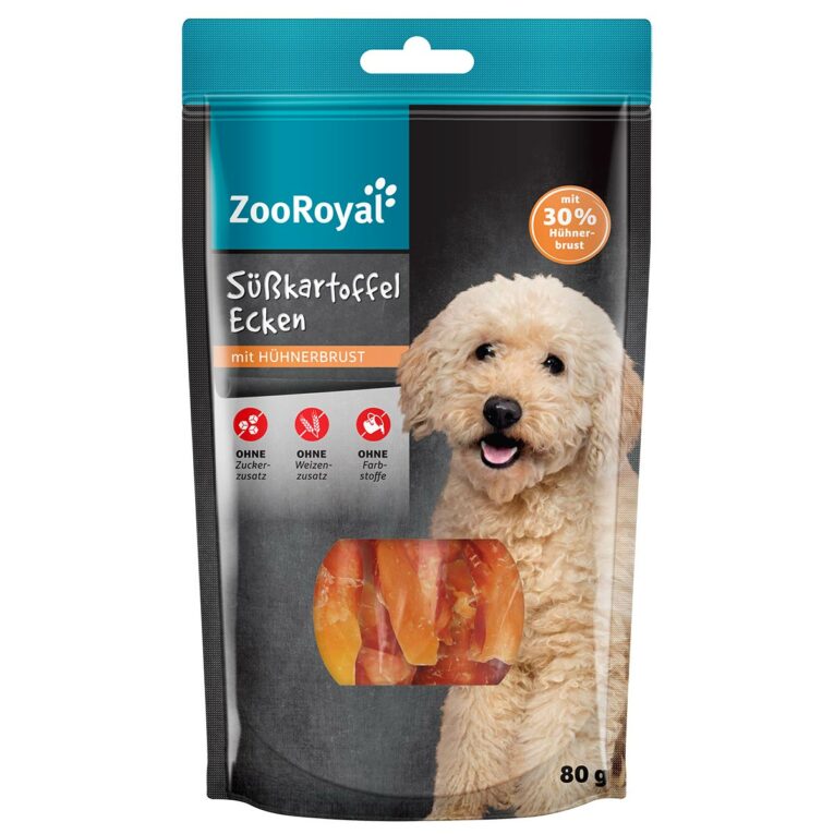 Günstig ZooRoyal Süßkartoffelecken 3x70g i mPreisvergleich in unserem Onlineshop auf Hundeliebe-shop.de kaufen.