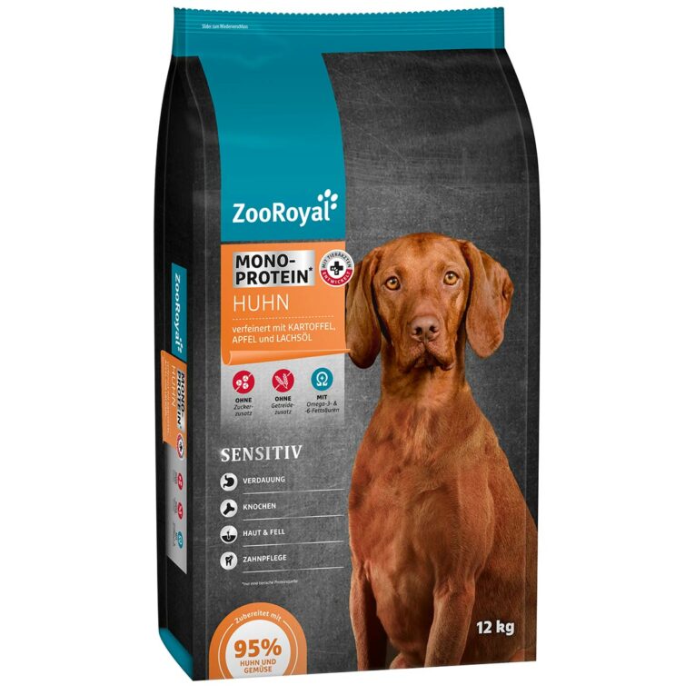 Günstig ZooRoyal Monoprotein Huhn Trockenfutter 12kg i mPreisvergleich in unserem Onlineshop auf Hundeliebe-shop.de kaufen.