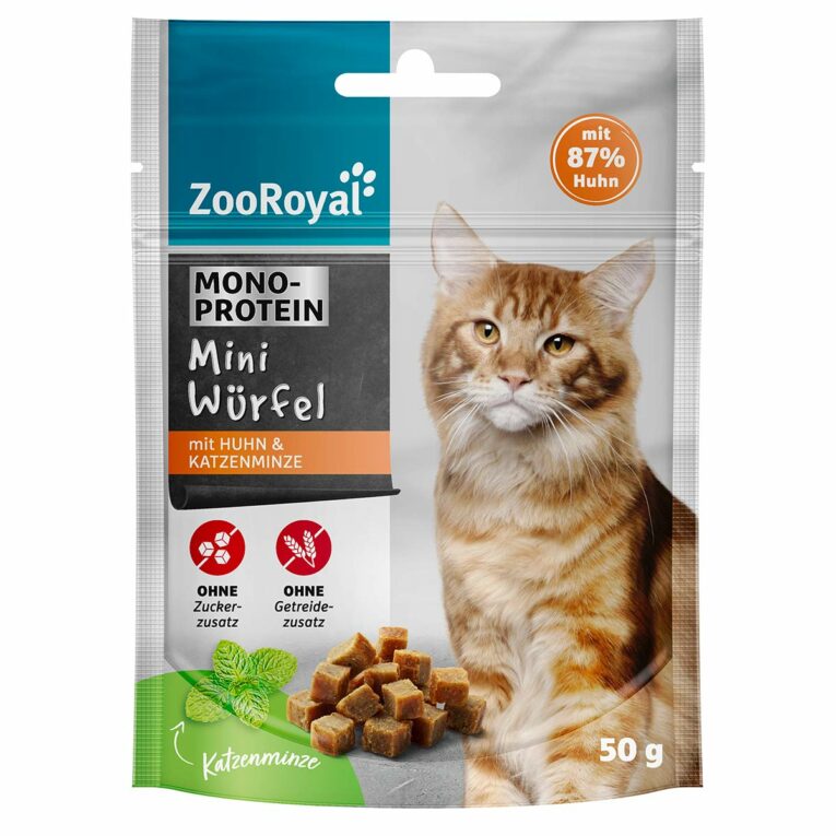Günstig ZooRoyal Mini Würfel mit Huhn & Katzenminze 5x50g i mPreisvergleich in unserem Onlineshop auf Hundeliebe-shop.de kaufen.
