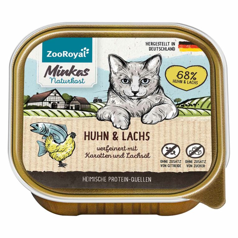 Günstig ZooRoyal Minkas Naturkost Huhn und Lachs mit Karotten 16x100g i mPreisvergleich in unserem Onlineshop auf Hundeliebe-shop.de kaufen.