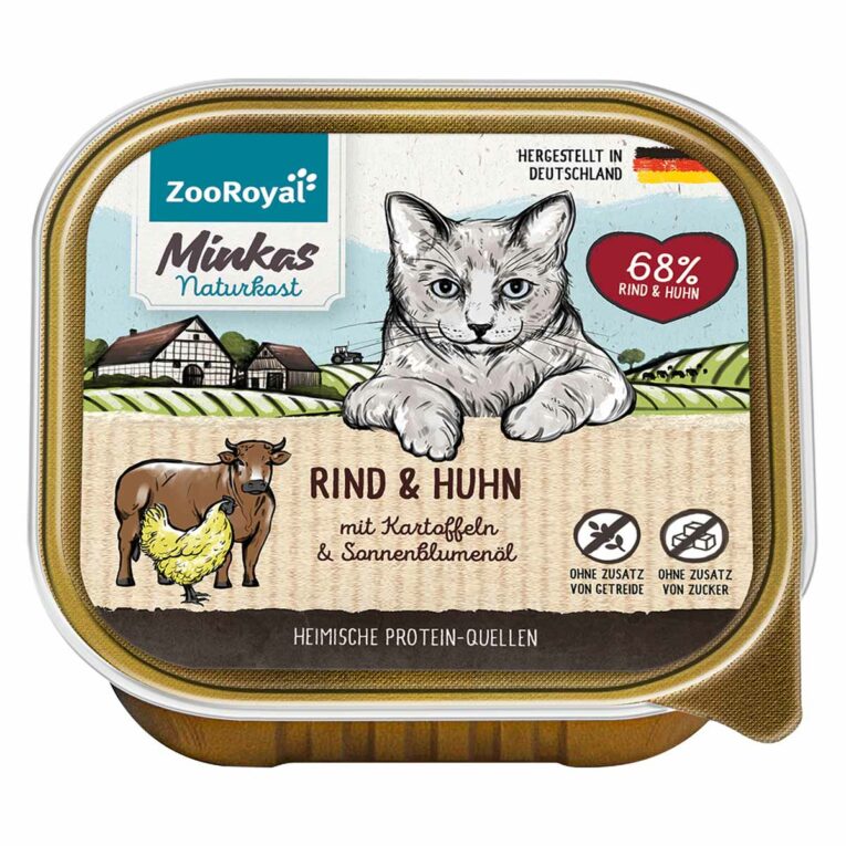 Günstig ZooRoyal Minkas Naturkost Rind und Huhn mit Kartoffeln 16x100g i mPreisvergleich in unserem Onlineshop auf Hundeliebe-shop.de kaufen.