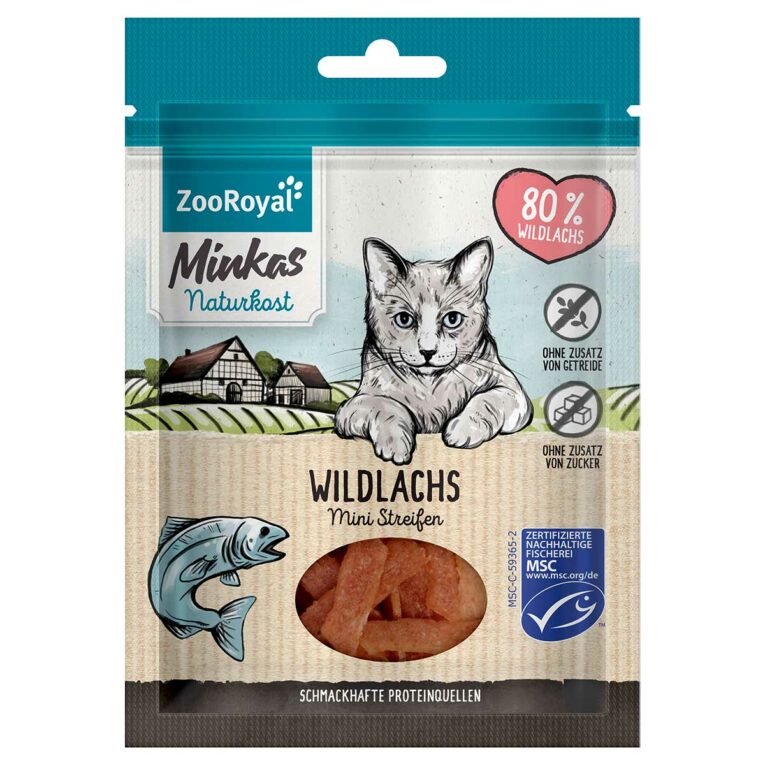 Günstig ZooRoyal Minkas Naturkost Mini Streifen Wildlachs 3x50g i mPreisvergleich in unserem Onlineshop auf Hundeliebe-shop.de kaufen.