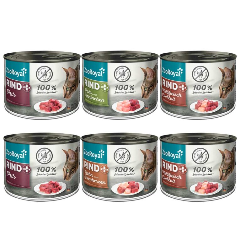 Günstig ZooRoyal Rind+ Mixpaket Katze 6x200g i mPreisvergleich in unserem Onlineshop auf Hundeliebe-shop.de kaufen.