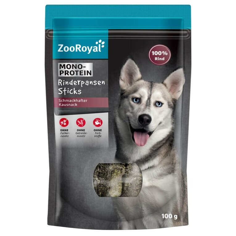 Günstig ZooRoyal Rinderpansen Sticks 100g i mPreisvergleich in unserem Onlineshop auf Hundeliebe-shop.de kaufen.