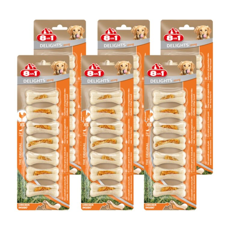 Günstig 8in1 Hundesnacks Delights Kauknochen Strong XS 6×7 Stück i mPreisvergleich in unserem Onlineshop auf Hundeliebe-shop.de kaufen.