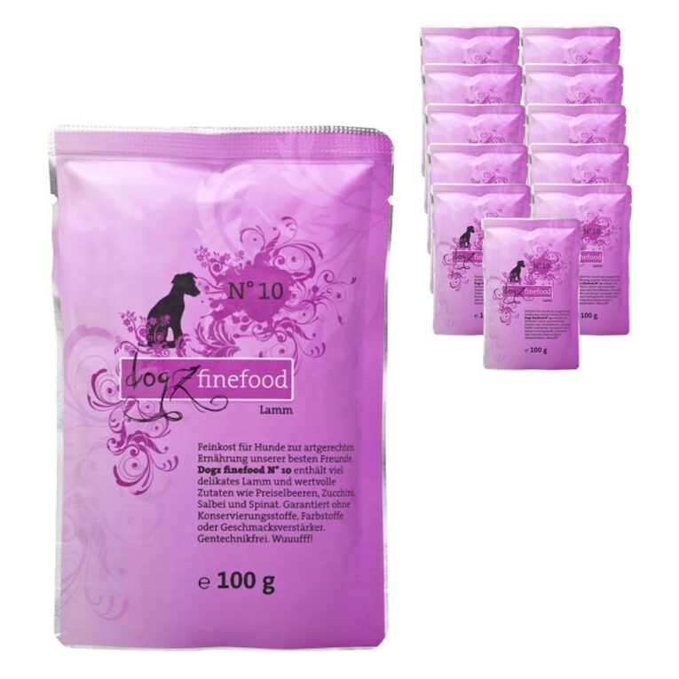 Günstig dogz finefood No. 10 Lamm 12x100g i mPreisvergleich in unserem Onlineshop auf Hundeliebe-shop.de kaufen.
