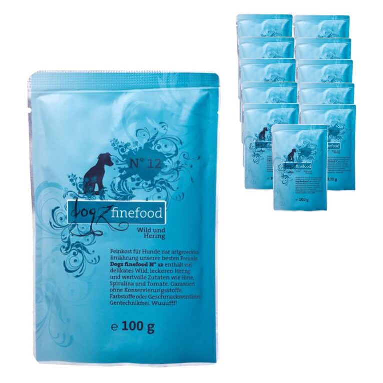 Günstig dogz finefood No. 12 Wild & Hering 12x100g i mPreisvergleich in unserem Onlineshop auf Hundeliebe-shop.de kaufen.