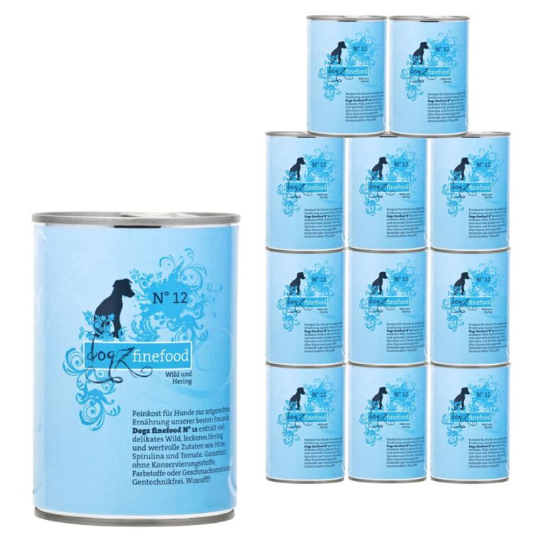Günstig dogz finefood No. 12 Wild & Hering 12x400g i mPreisvergleich in unserem Onlineshop auf Hundeliebe-shop.de kaufen.