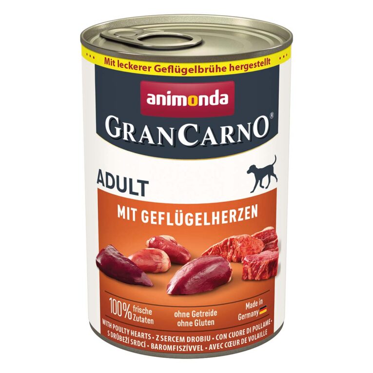 Günstig animonda GranCarno Adult Geflügelherz 24x400g i mPreisvergleich in unserem Onlineshop auf Hundeliebe-shop.de kaufen.