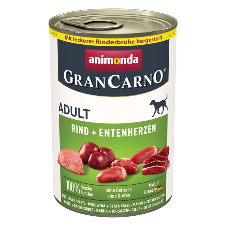 Günstig animonda GranCarno Adult Rind und Entenherzen 6x400g i mPreisvergleich in unserem Onlineshop auf Hundeliebe-shop.de kaufen.