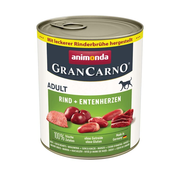 Günstig animonda GranCarno Rind und Entenherz 24x800g i mPreisvergleich in unserem Onlineshop auf Hundeliebe-shop.de kaufen.