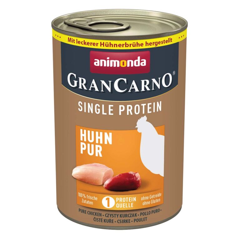 Günstig animonda GranCarno single protein Huhn pur 24x400g i mPreisvergleich in unserem Onlineshop auf Hundeliebe-shop.de kaufen.
