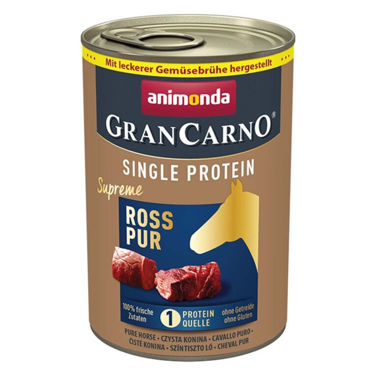 Günstig animonda GranCarno single protein Ross pur 24x400g i mPreisvergleich in unserem Onlineshop auf Hundeliebe-shop.de kaufen.