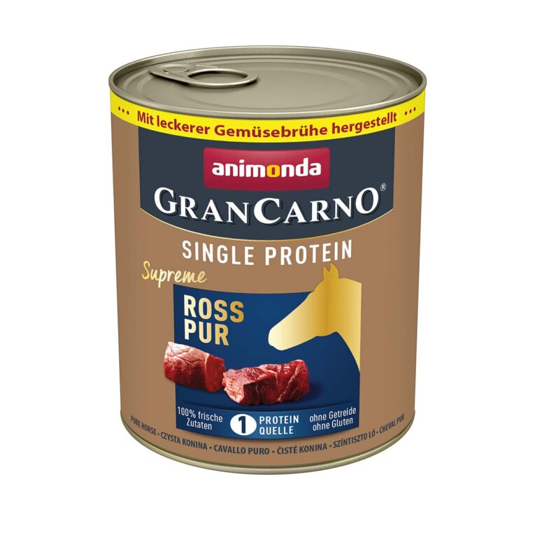Günstig animonda GranCarno single protein Ross pur 6x800g i mPreisvergleich in unserem Onlineshop auf Hundeliebe-shop.de kaufen.