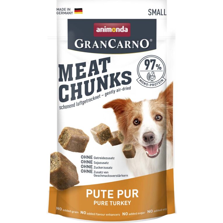 Günstig animonda GranCarno Meat Chunks Adult Pute pur 8x60g i mPreisvergleich in unserem Onlineshop auf Hundeliebe-shop.de kaufen.