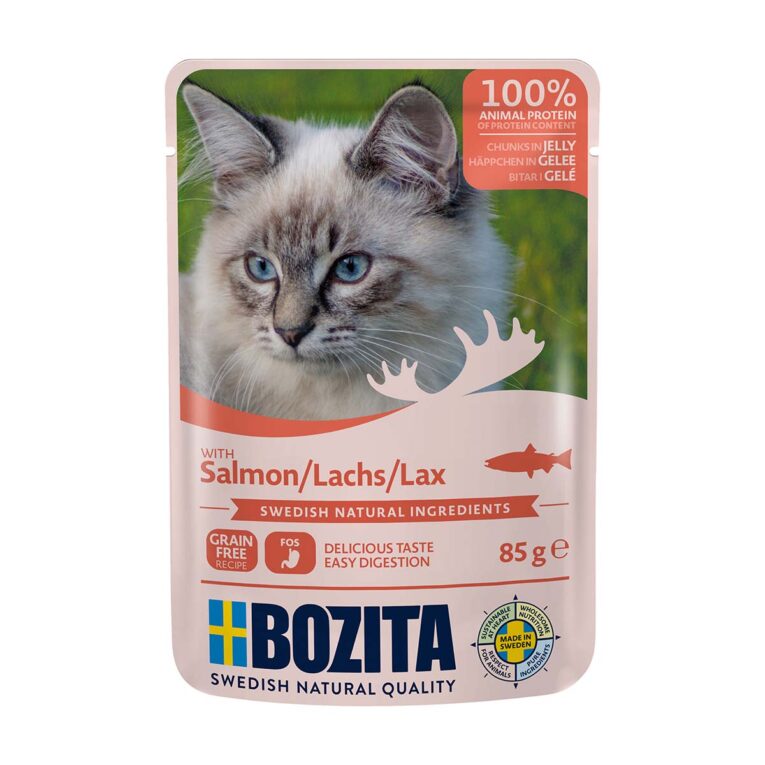 Günstig Bozita Pouch Häppchen in Gelee mit Lachs 12x85g i mPreisvergleich in unserem Onlineshop auf Hundeliebe-shop.de kaufen.