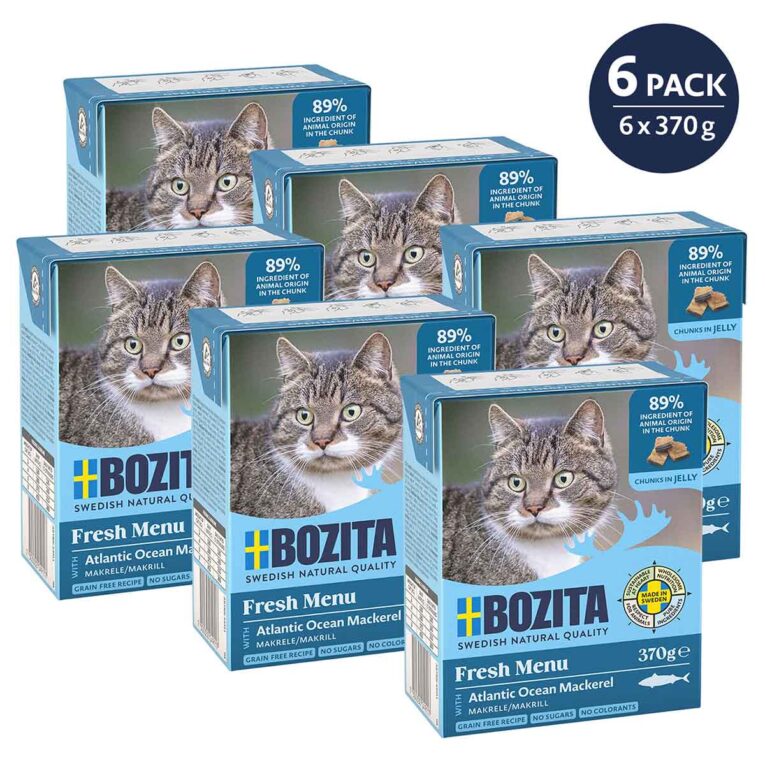 Günstig Bozita Tetra Häppchen in Gelee mit Makrele 6x370g i mPreisvergleich in unserem Onlineshop auf Hundeliebe-shop.de kaufen.