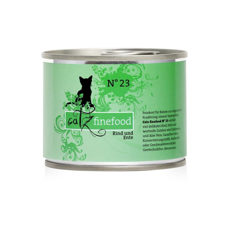 Günstig catz finefood – No. 23 Rind & Ente 6x200g i mPreisvergleich in unserem Onlineshop auf Hundeliebe-shop.de kaufen.