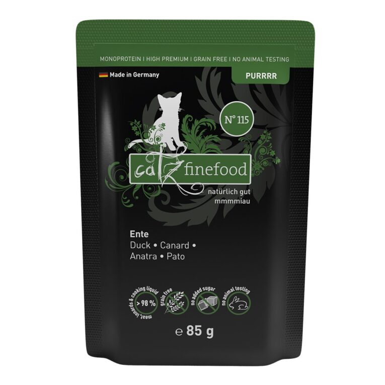 Günstig catz finefood Purrrr No. 115 Ente 16x85g i mPreisvergleich in unserem Onlineshop auf Hundeliebe-shop.de kaufen.