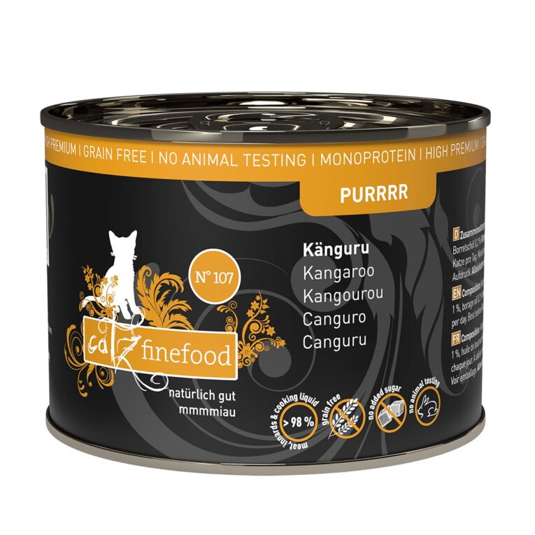 Günstig catz finefood Purrrr No.107 Känguru 6x200g i mPreisvergleich in unserem Onlineshop auf Hundeliebe-shop.de kaufen.