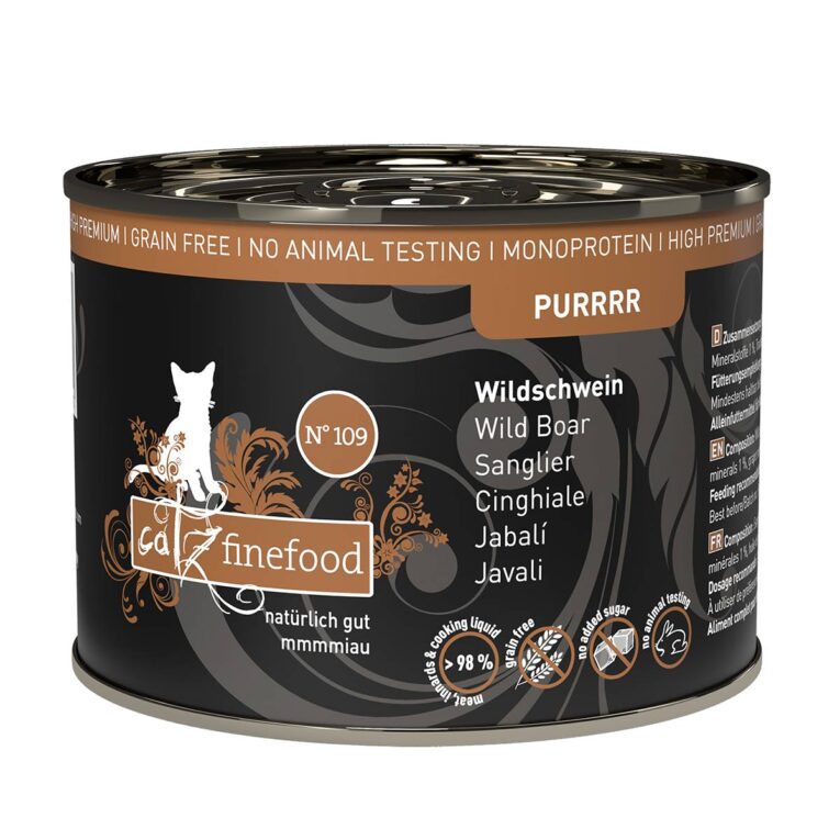 Günstig catz finefood Purrrr No.109 Wildschwein 6x200g i mPreisvergleich in unserem Onlineshop auf Hundeliebe-shop.de kaufen.