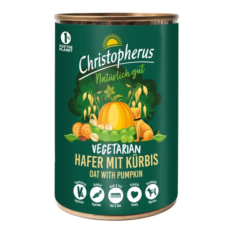 Günstig Christopherus Vegetarian – Hafer mit Kürbis 6x400g i mPreisvergleich in unserem Onlineshop auf Hundeliebe-shop.de kaufen.