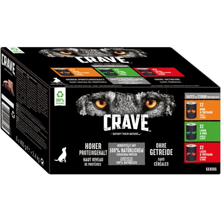 Günstig CRAVE Adult Pastete Multipack 6x400g i mPreisvergleich in unserem Onlineshop auf Hundeliebe-shop.de kaufen.